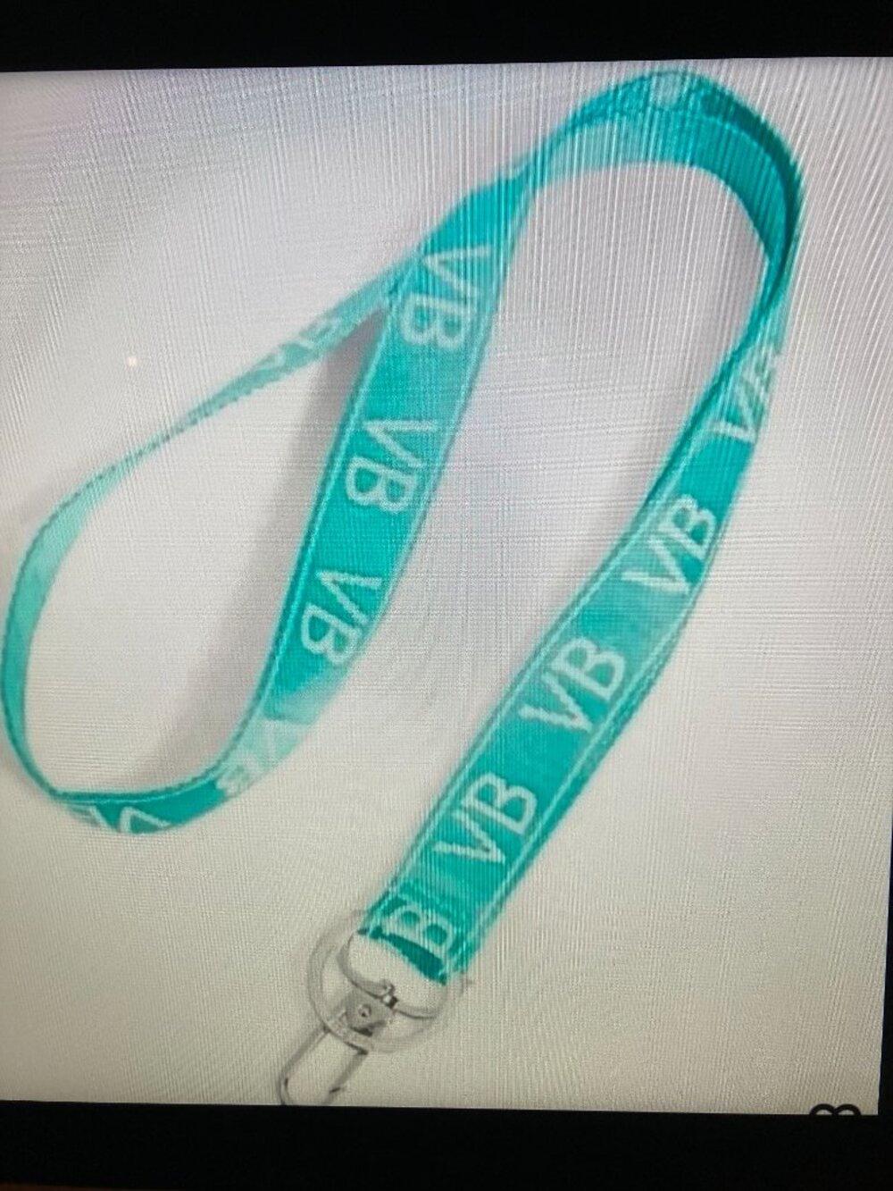 NWT Vera Bradley Webbing Lanyard Turquoise White One Size